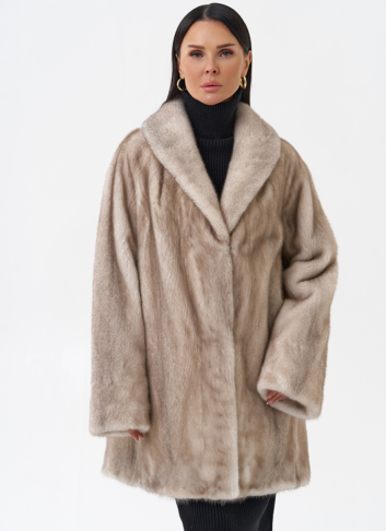 Норковая шуба с воротником