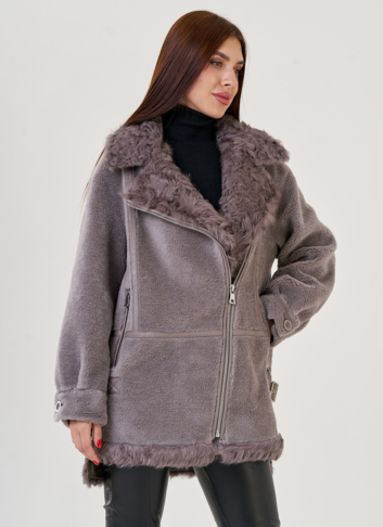 Женская куртка "косуха" из искусственного меха