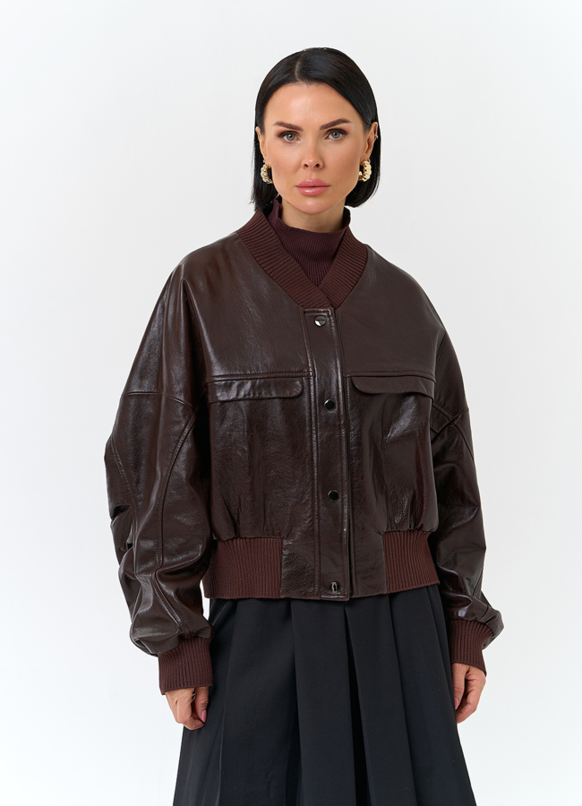 Женская куртка из натуральной кожи модель № 32673 универмаг малина