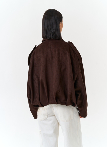 Женская объемная куртка бомбер