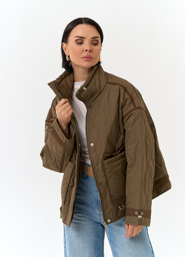 Женская куртка с воротником стойкой модель № 32829 универмаг малина