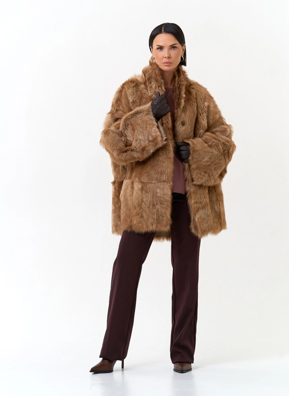 Женская двухсторонняя дубленка фото