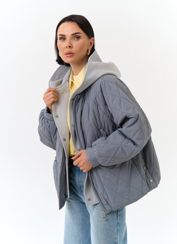 Женская куртка с трикотажным капюшоном