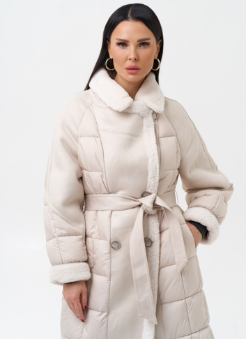 Комбинированный женский пуховик 