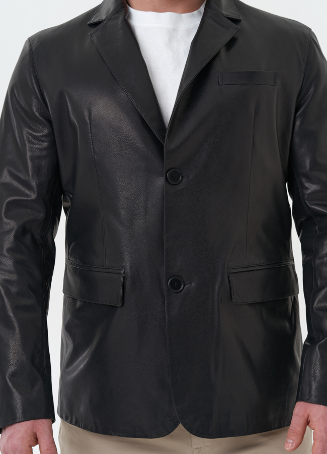 Мужской пиджак из натуральной кожи модель № 30072 универмаг малина