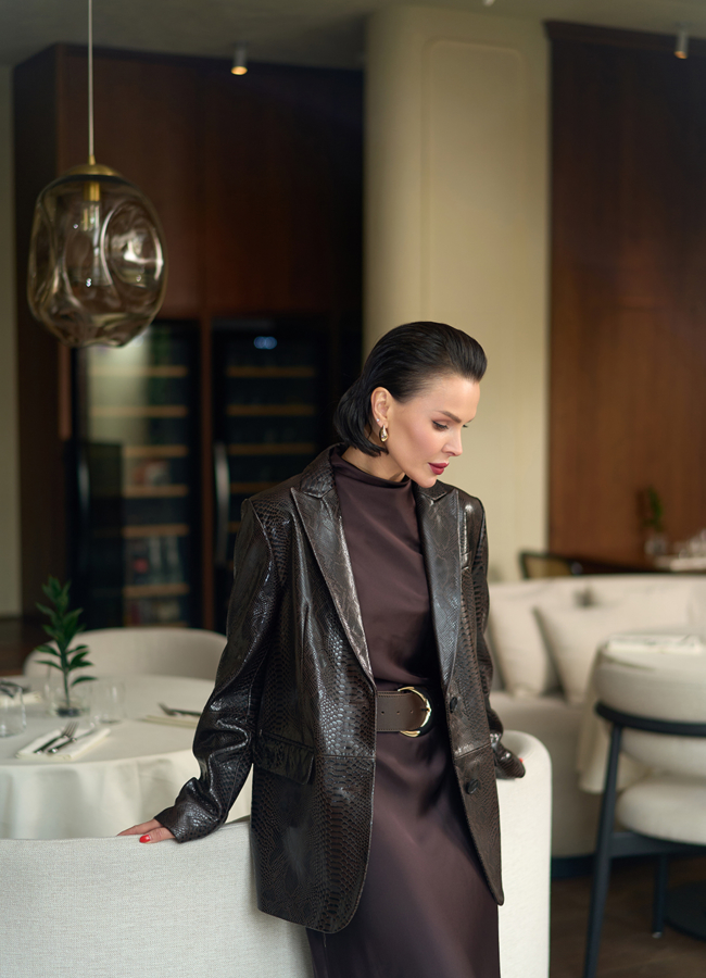 Женский жакет из натуральной кожи модель № 32731 в кредит