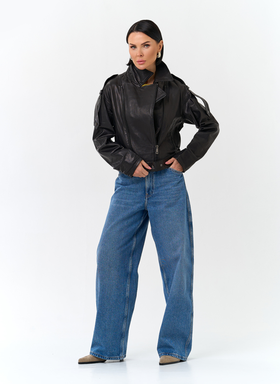 Женская куртка косуха из натуральной кожи