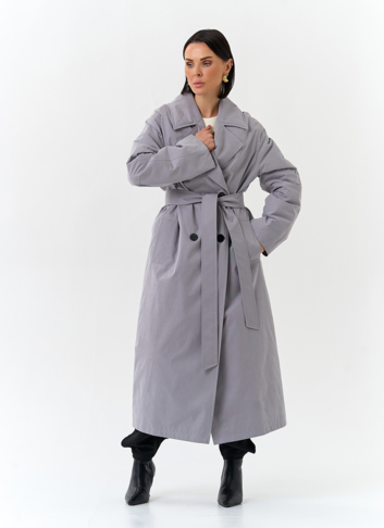 Женский утепленный плащ с английским воротником Женский утепленный плащ с английским воротником