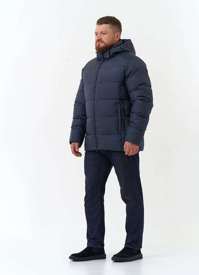 Мужской пуховик с капюшоном  модель № 34069 в рассрочку