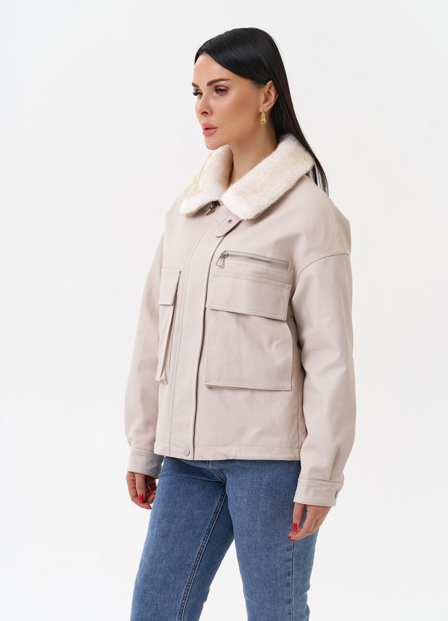 Куртка весенняя из искусственной кожи  модель № 2181 универмаг малина