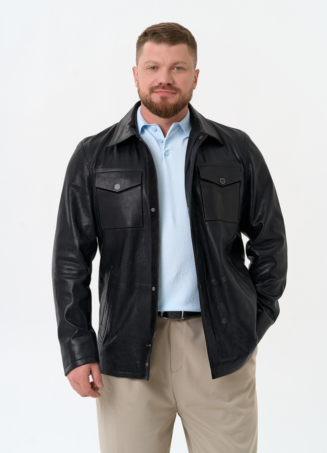 Мужская куртка из натуральной кожи модель № 32861 универмаг малина