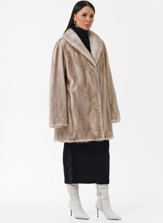 Норковая шуба с воротником