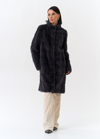 Норковая шуба трансформер, поперечная со стойкой Норковая шуба трансформер, поперечная со стойкой