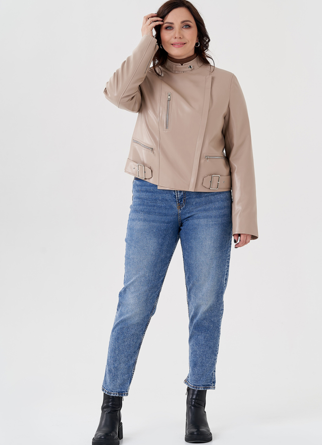 фото Светлая куртка из эко кожи  модель № 24219