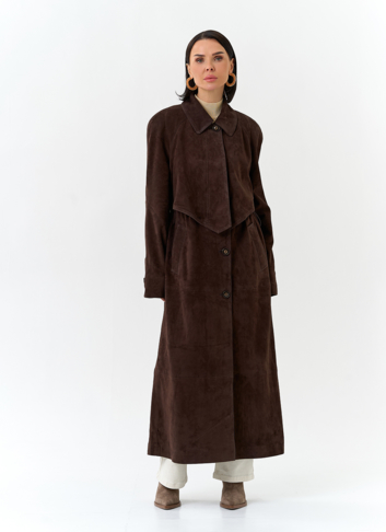 Женский плащ из натуральной замши