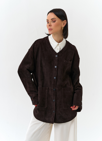 Удлиненная куртка из натуральной замши Удлиненная куртка из натуральной замши