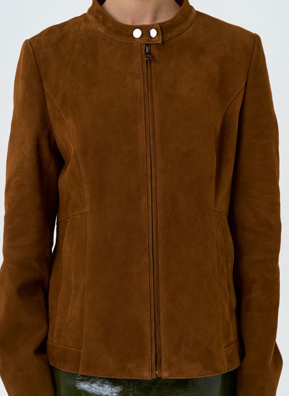 Женская куртка мото из натуральной замши