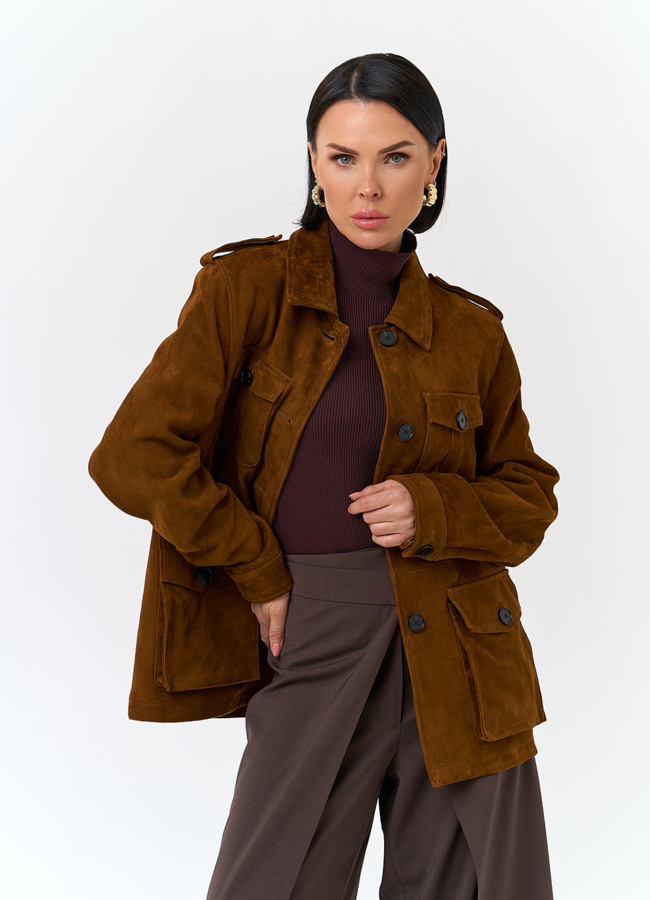 Куртка - сафари женская из натуральной замши модель № 29922 универмаг малина