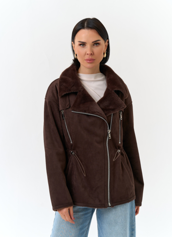 Женская дубленка из эко замши Женская дубленка из эко замши