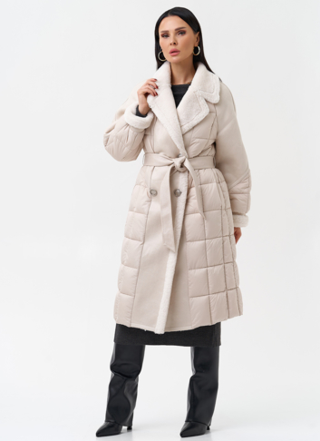 Комбинированный женский пуховик 