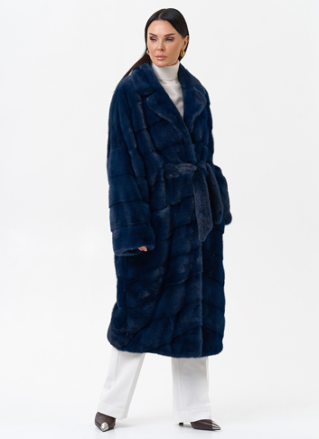 Длинная шуба с английским воротником