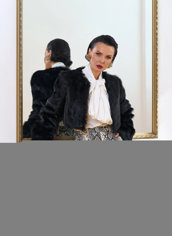 Женская натуральная дубленка трансформер фото