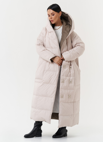 Двухсторонний пуховик с капюшоном