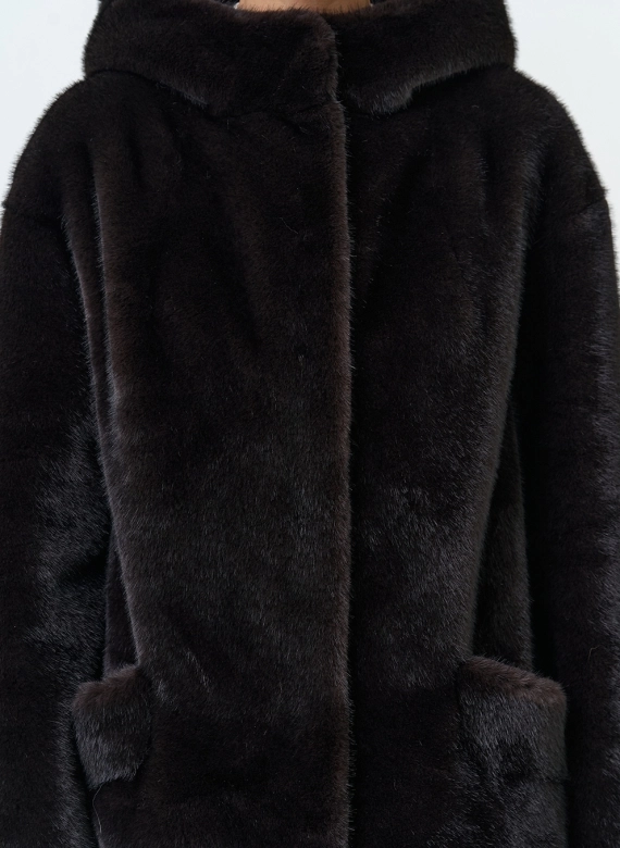 Женская шуба из эко меха фото