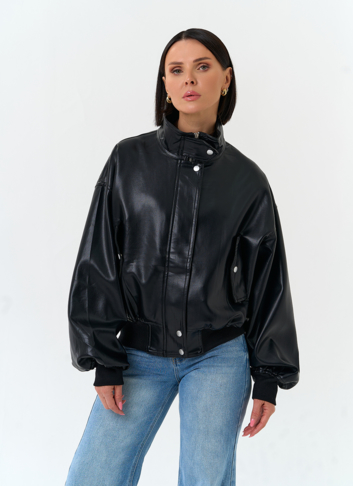 Женская куртка бомбер из эко кожи