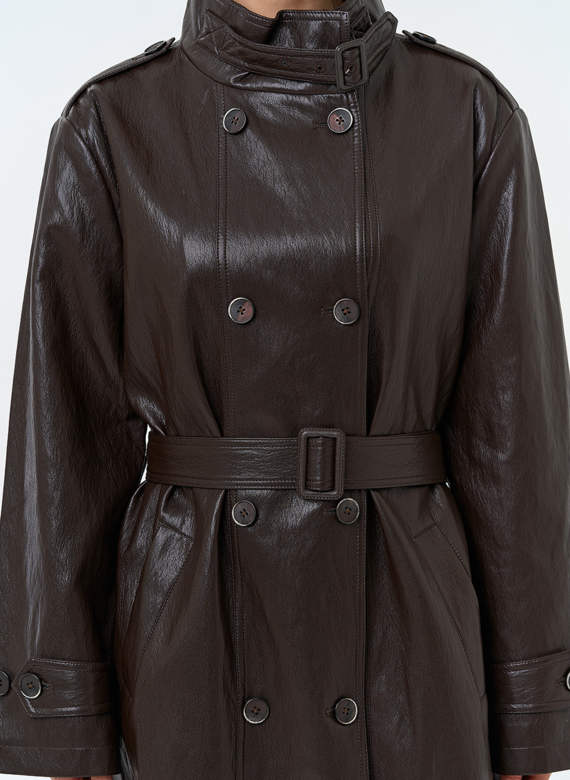 Женский плащ из эко кожи