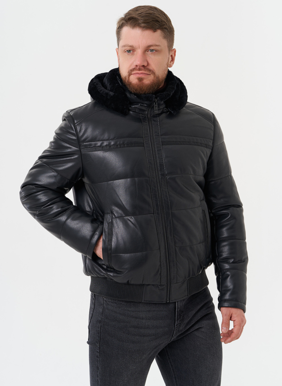 Утепленная куртка из эко кожи