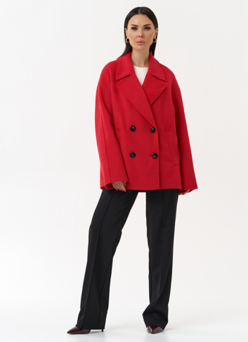 Укороченное двубортное пальто