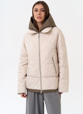 Женская куртка с контрастным капюшоном Женская куртка с контрастным капюшоном