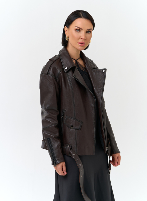 Женская косуха из натуральной кожи