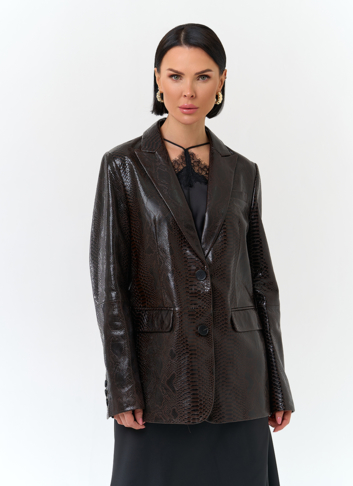 Женский жакет из натуральной кожи