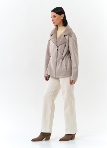 Женская дубленка из эко замши