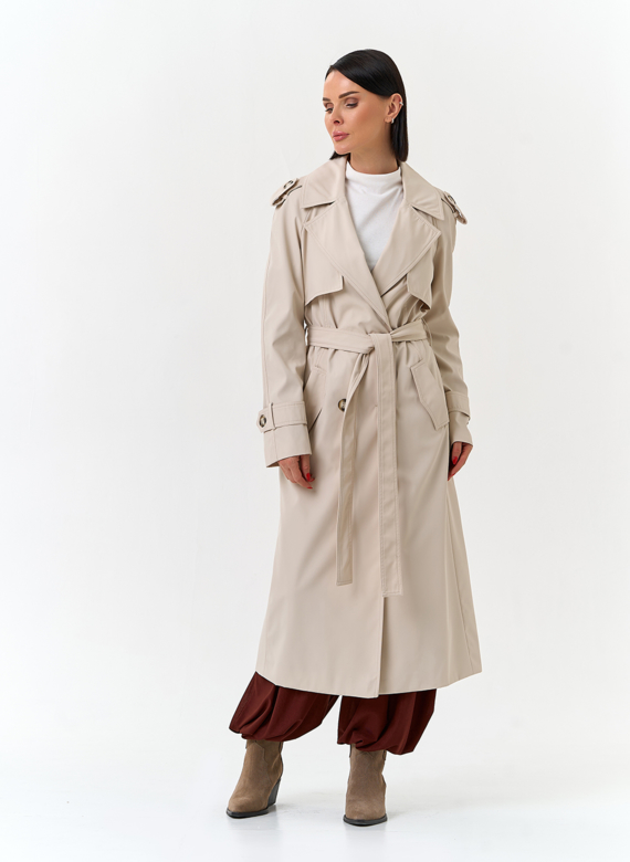 Женский плащ с поясом 