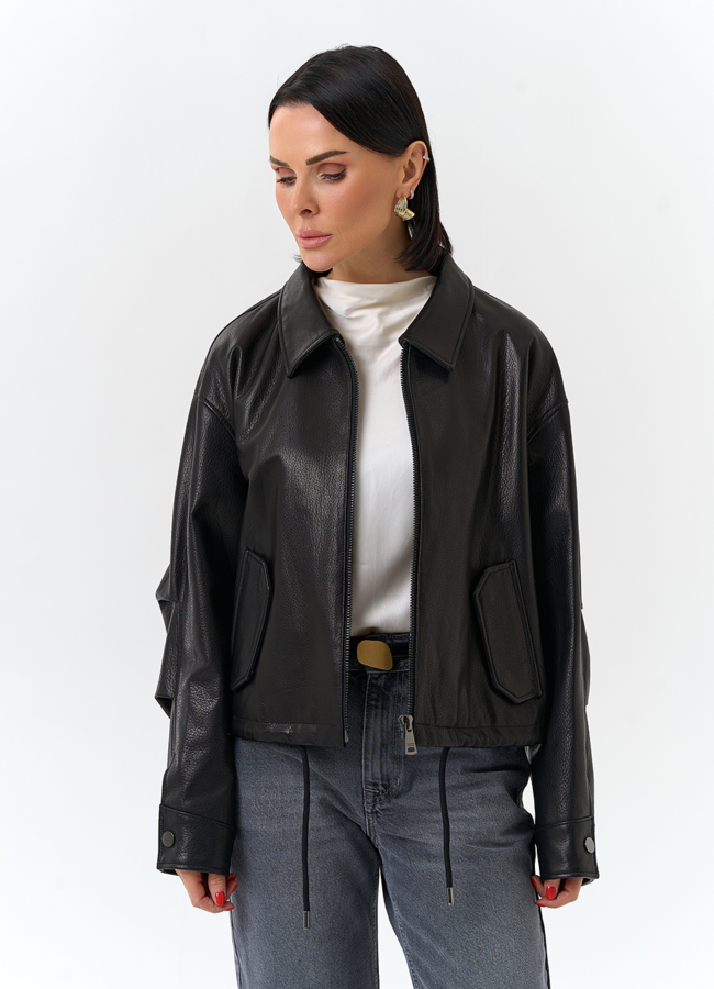 Женская куртка из натуральной кожи модель № 32533 в рассрочку