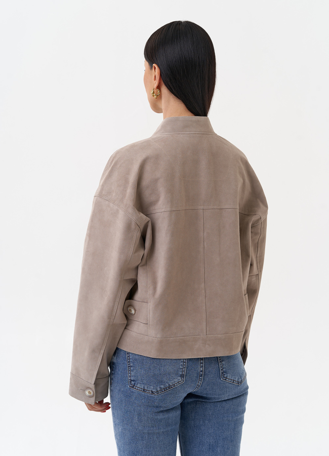 Светлая куртка из замши модель № 29927 универмаг малина