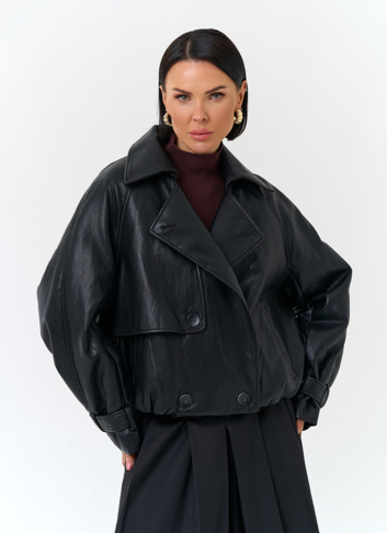 Женская утепленная куртка из эко кожи