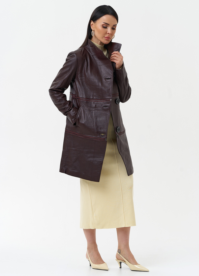 Плащ трансформер из натуральной кожи модель № 30163 в кредит