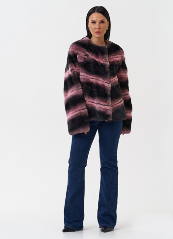 Короткая шуба из меха кролика