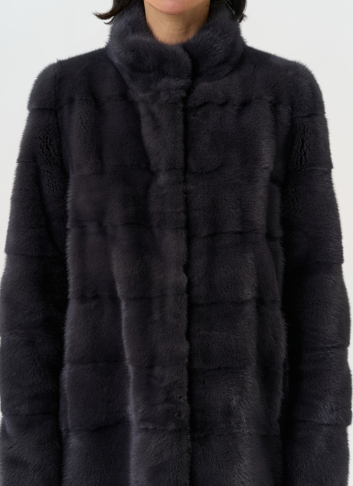 Норковая шуба трансформер, поперечная со стойкой Норковая шуба трансформер, поперечная со стойкой