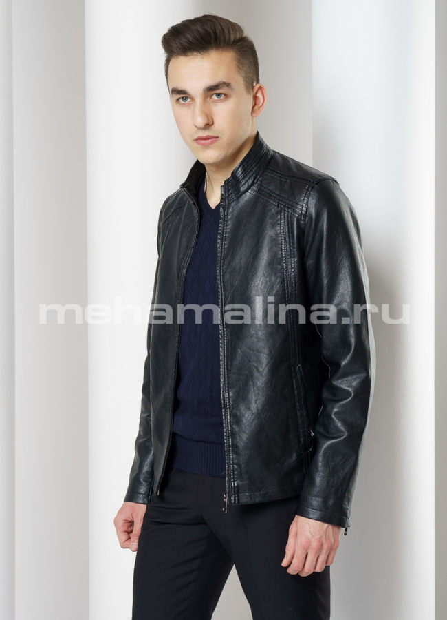 Куртка из эко кожи на молнии модель № 8820 универмаг малина