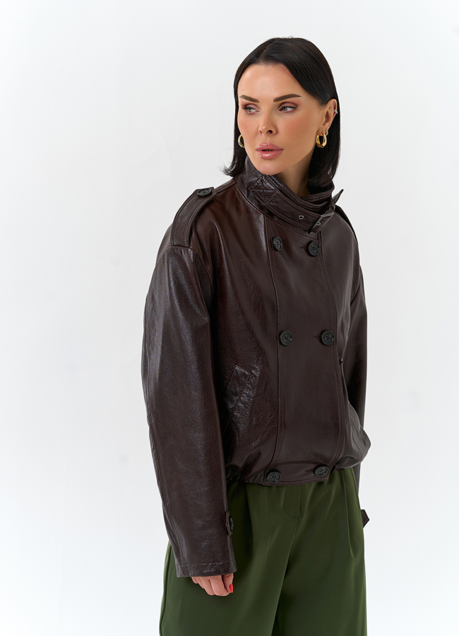 Женская куртка из натуральной кожи модель № 32676 универмаг малина