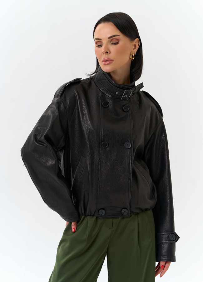 Женская куртка из натуральной кожи модель № 32677 в рассрочку