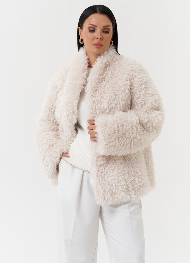 Шуба из эко меха под овчину модель № 31524 универмаг малина