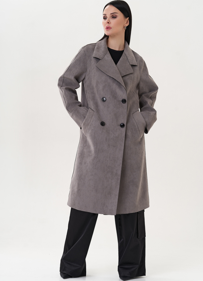 фото Пальто из эко замши модель № 26867